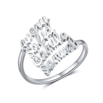 Personalized Family Nameplate Size Ring For Women-Florence Scovel