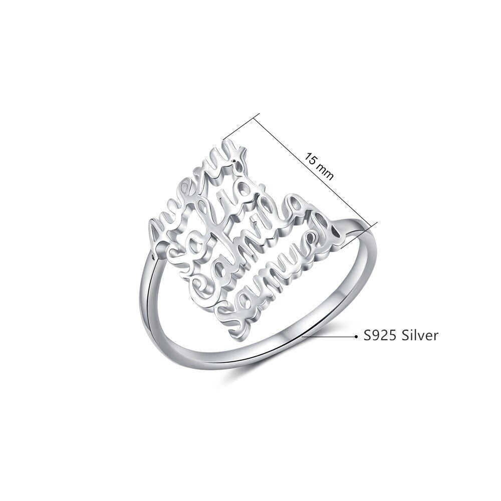 Personalized Family Nameplate Size Ring For Women-Florence Scovel