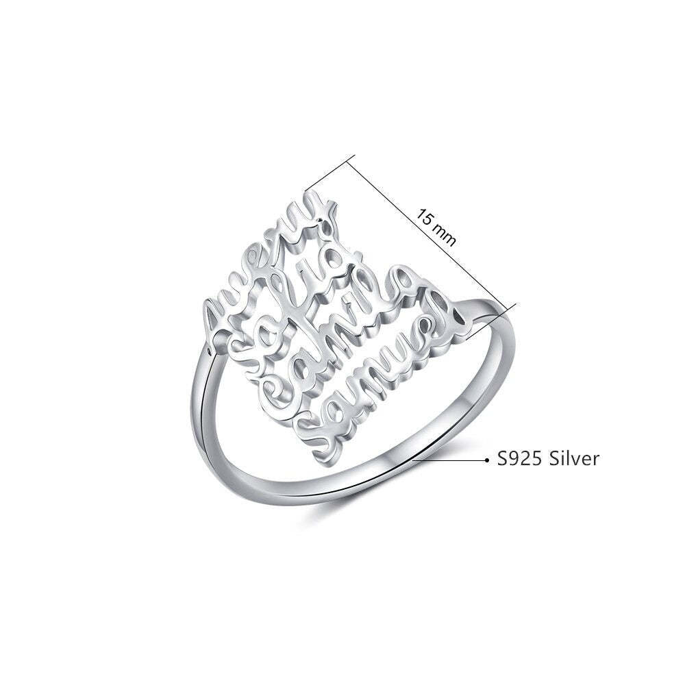 Personalized Family Nameplate Size Ring For Women-Florence Scovel
