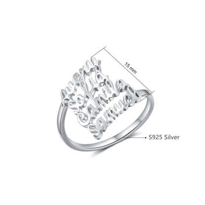 Personalized Family Nameplate Size Ring For Women-Florence Scovel