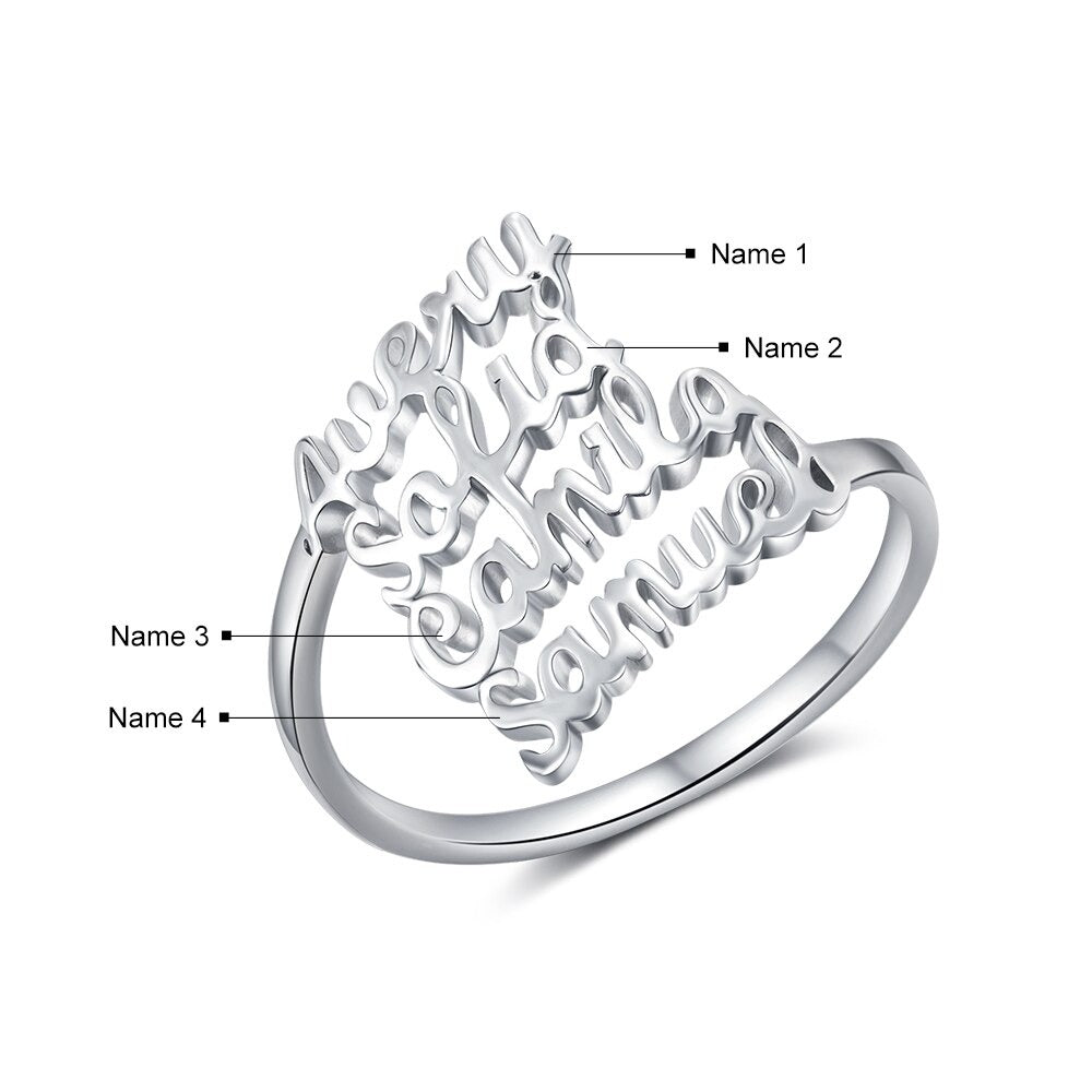 Personalized Family Nameplate Size Ring For Women-Florence Scovel