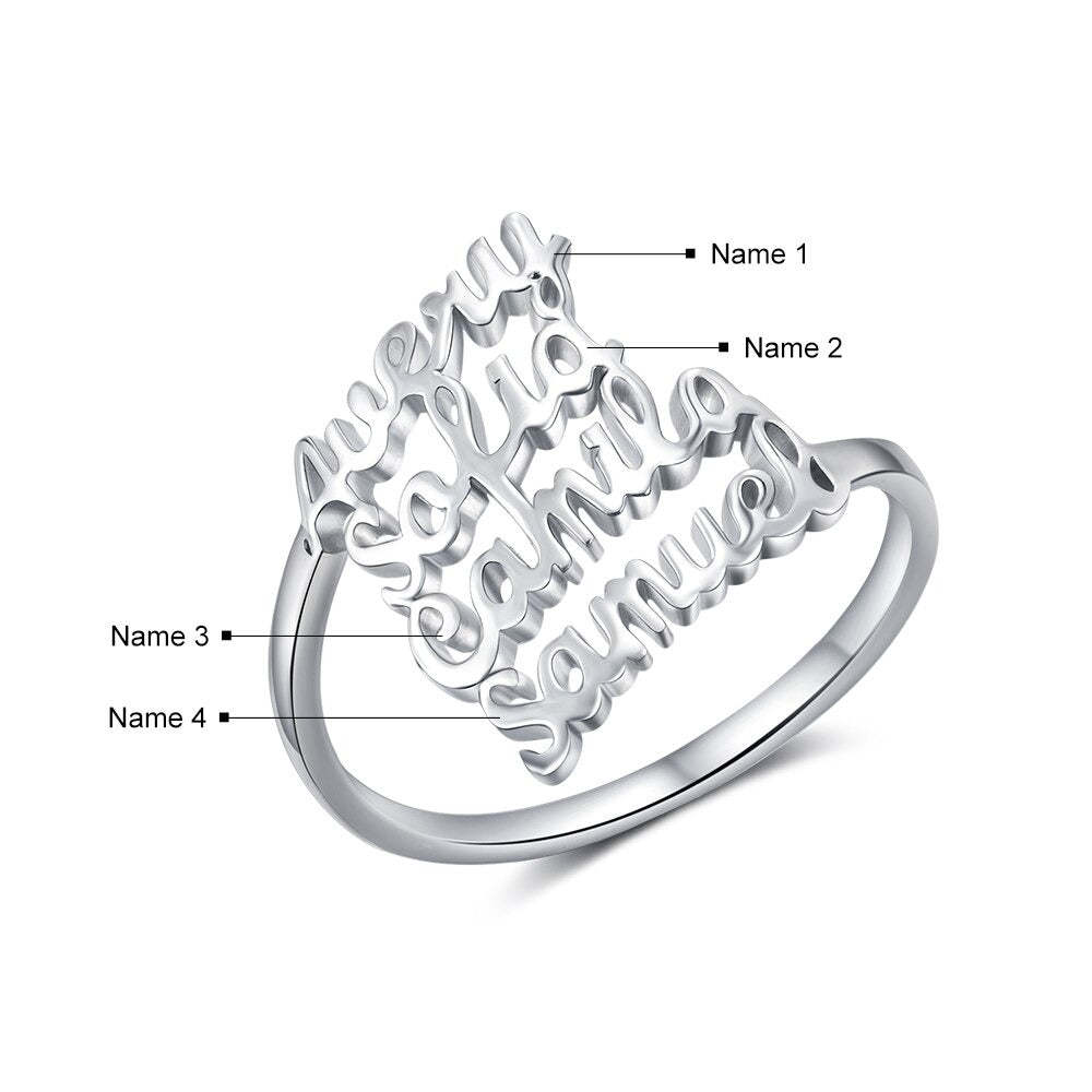 Personalized Family Nameplate Size Ring For Women-Florence Scovel