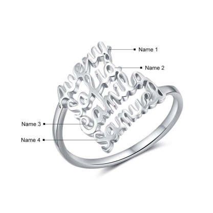 Personalized Family Nameplate Size Ring For Women-Florence Scovel