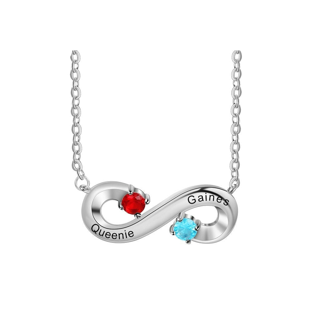 Sterling Silver Personalized Infinity Necklace-Florence Scovel