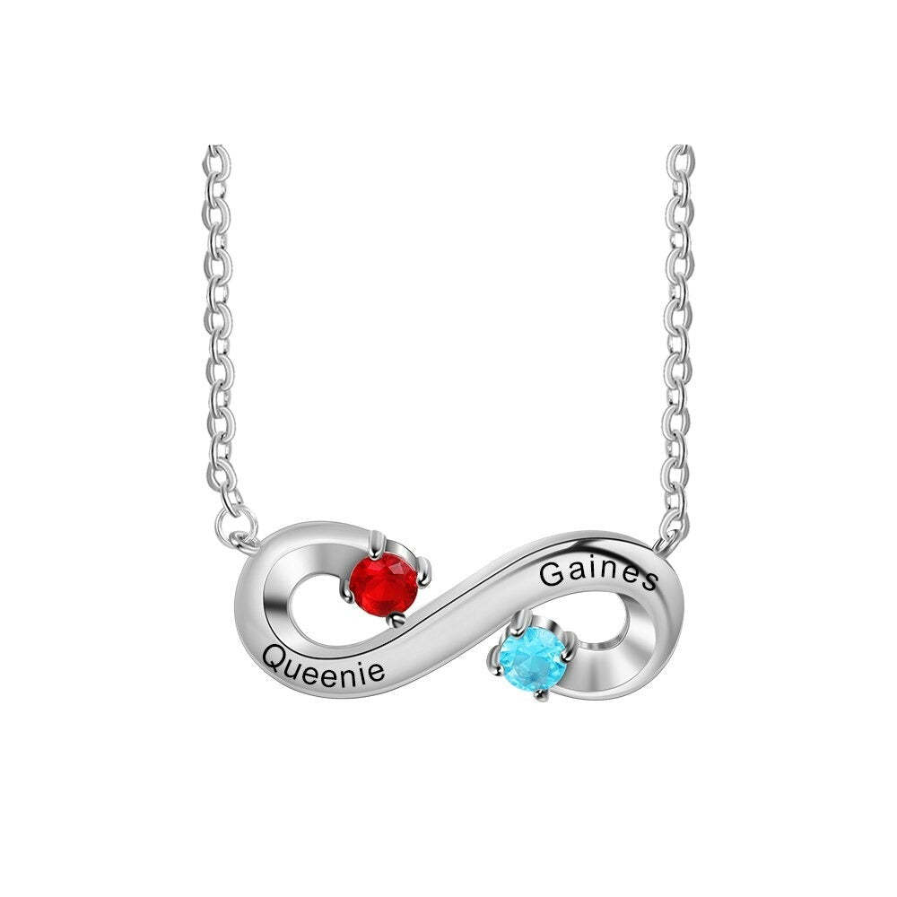 Sterling Silver Personalized Infinity Necklace-Florence Scovel