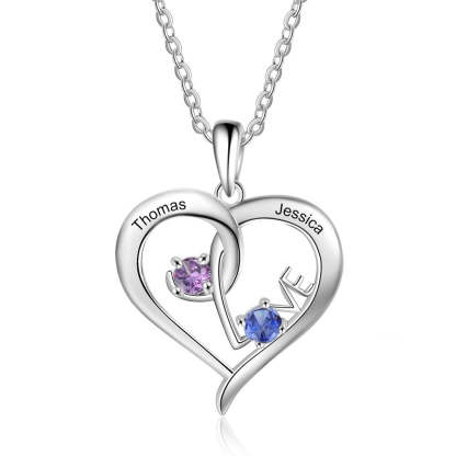 Personalized Heart-Shaped Necklace with Birthstone-Florence Scovel