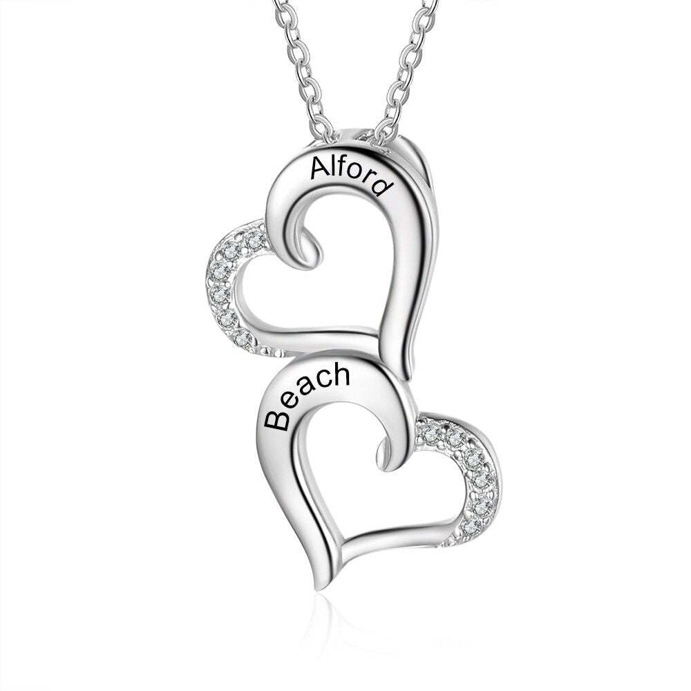 Personalized 2 Names Engraved Pendant-Florence Scovel