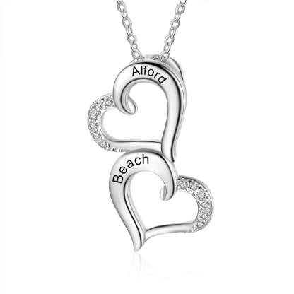 Personalized 2 Names Engraved Pendant-Florence Scovel
