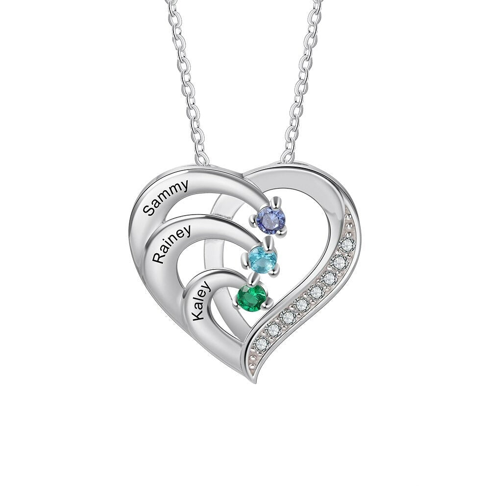 Customized Birthstone Engraved Pendant-Florence Scovel