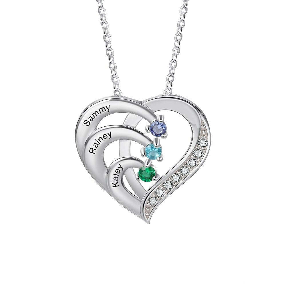 Customized Birthstone Engraved Pendant-Florence Scovel