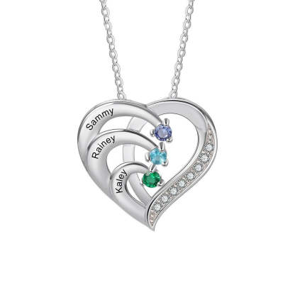 Customized Birthstone Engraved Pendant-Florence Scovel