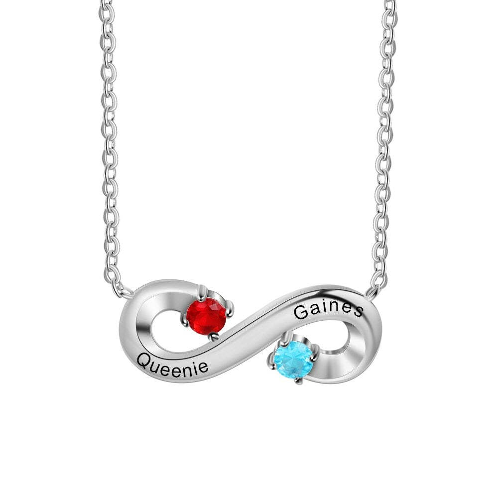 Sterling Silver Personalized Infinity Necklace-Florence Scovel
