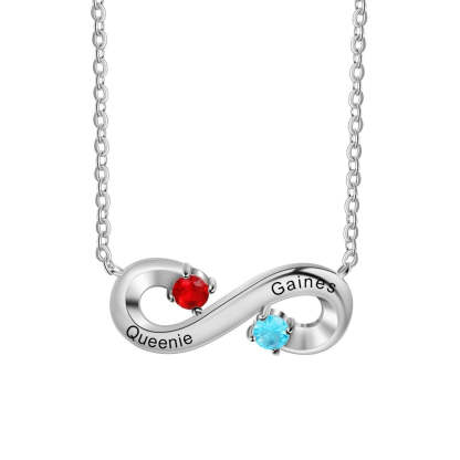 Sterling Silver Personalized Infinity Necklace-Florence Scovel