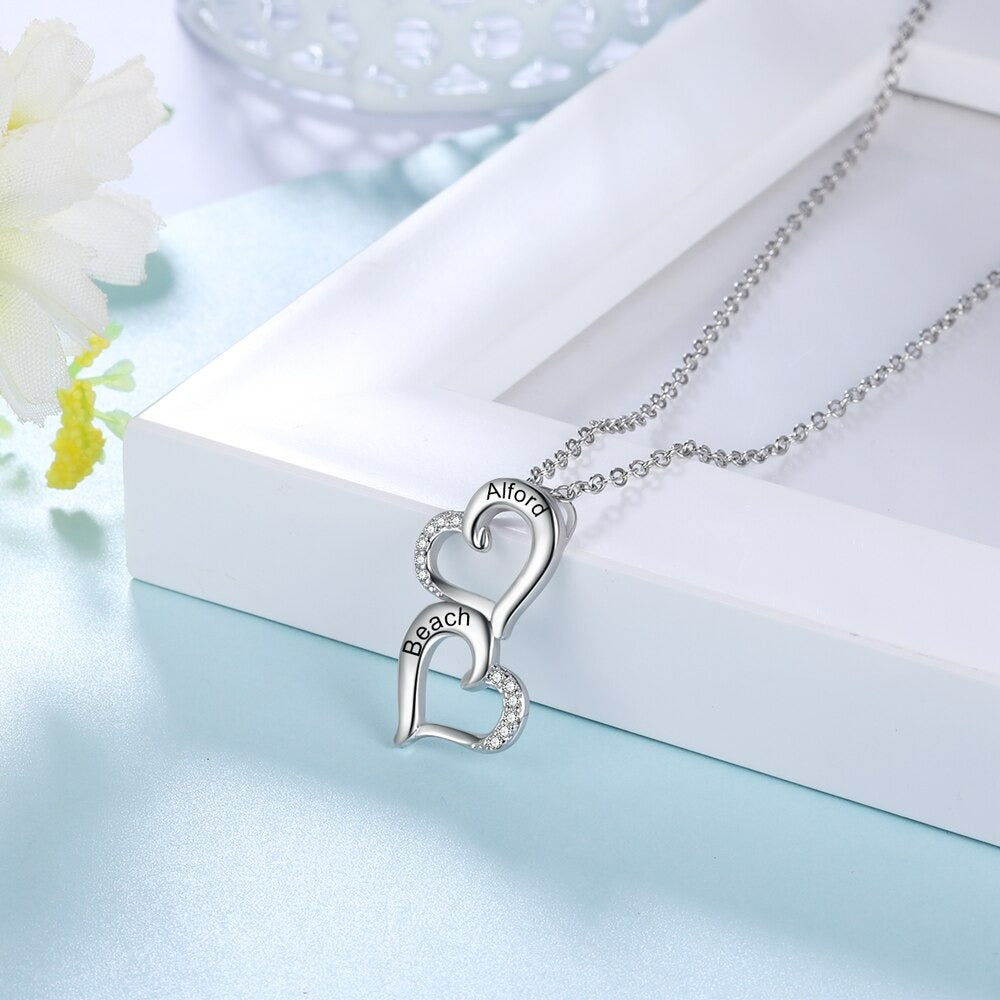 Personalized 2 Names Engraved Pendant-Florence Scovel