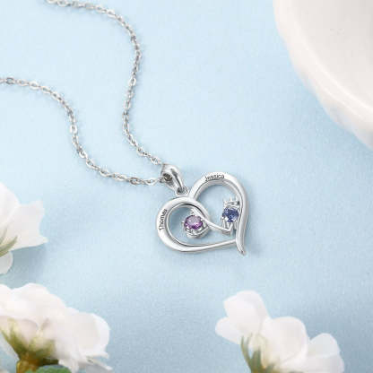 Personalized Heart-Shaped Necklace with Birthstone-Florence Scovel