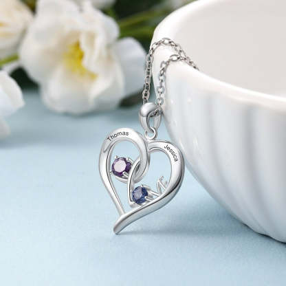 Personalized Heart-Shaped Necklace with Birthstone-Florence Scovel
