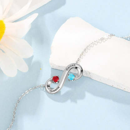 Sterling Silver Personalized Infinity Necklace-Florence Scovel