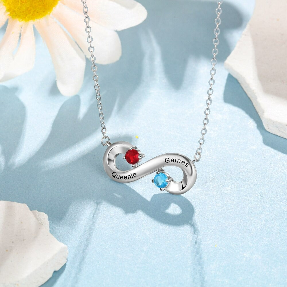 Sterling Silver Personalized Infinity Necklace-Florence Scovel