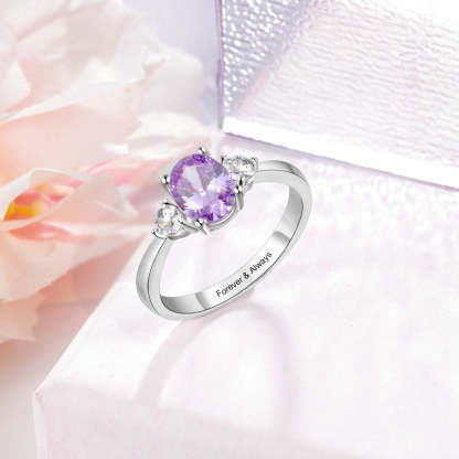 Classic Customized Oval Birthstone Rings For Women-Florence Scovel