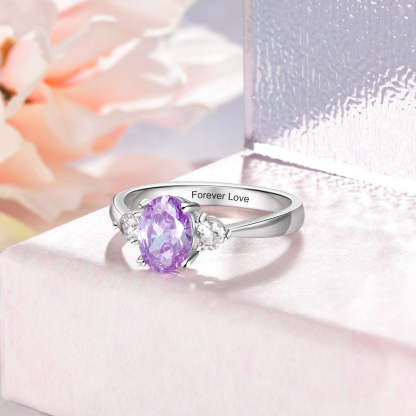 Classic Customized Oval Birthstone Rings For Women-Florence Scovel