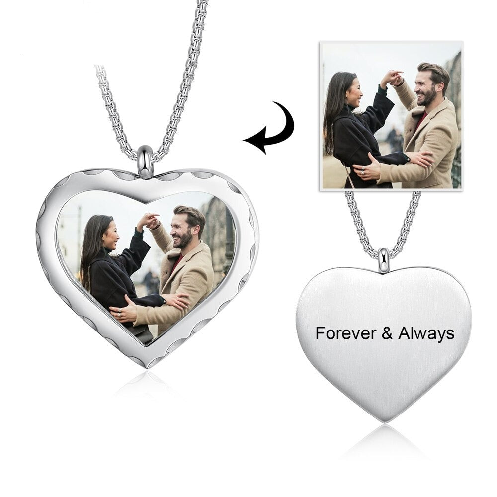 Customized Stainless Steel Memory Photo Necklace-Florence Scovel