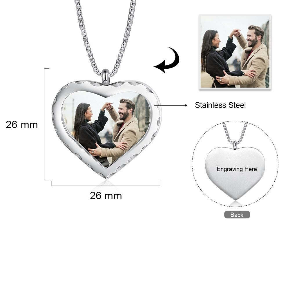 Customized Stainless Steel Memory Photo Necklace-Florence Scovel