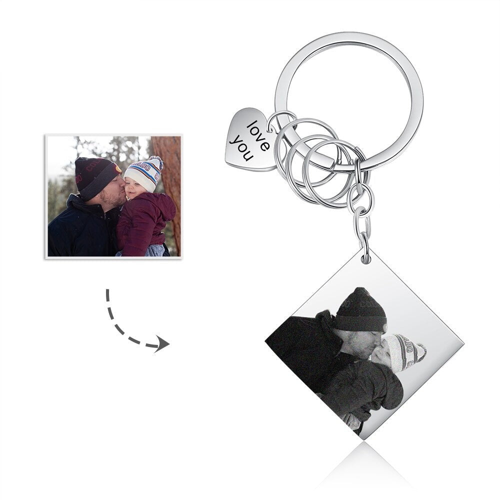Customized Photo Calendar & Name Engraving Keychain-Florence Scovel