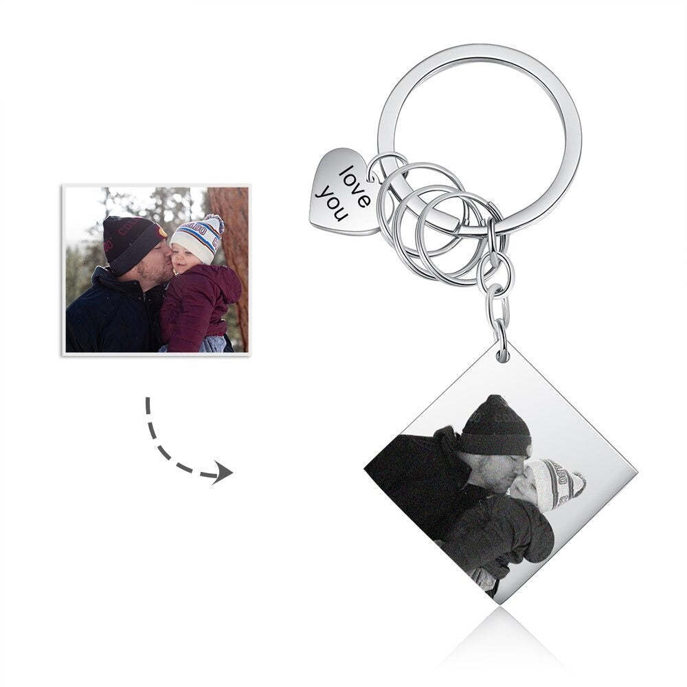 Customized Photo Calendar & Name Engraving Keychain-Florence Scovel
