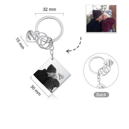 Customized Photo Calendar & Name Engraving Keychain-Florence Scovel