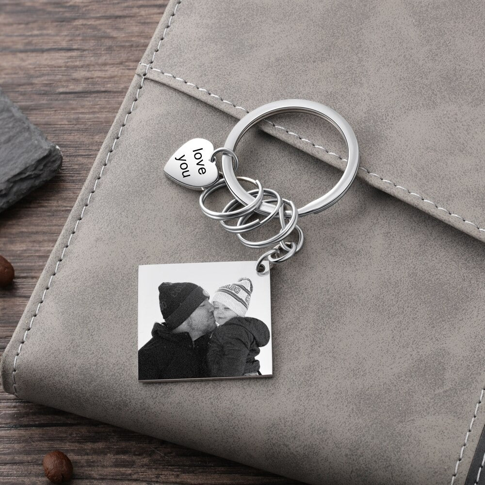 Customized Photo Calendar & Name Engraving Keychain-Florence Scovel