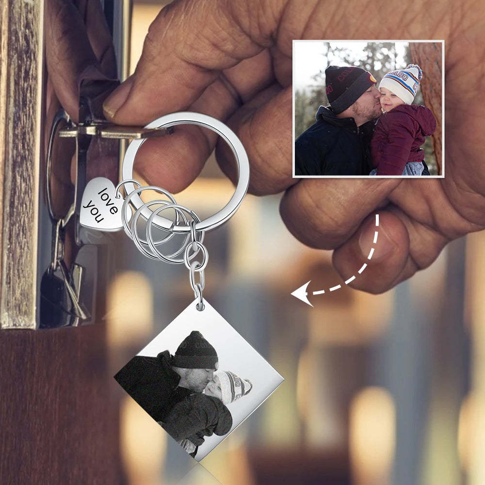 Customized Photo Calendar & Name Engraving Keychain-Florence Scovel