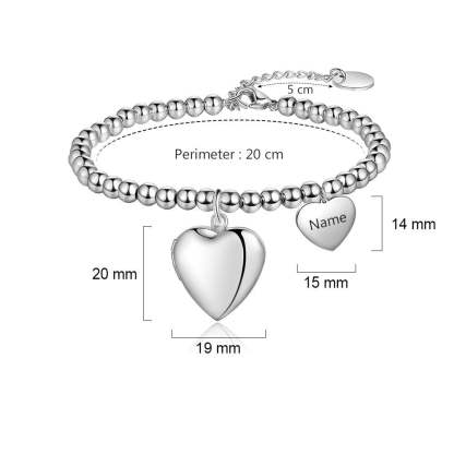 Customized Photo & Engraved Name Beaded Bracelet-Florence Scovel