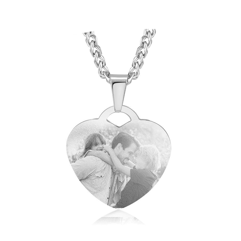 Customized 1 Photo 2 Names 1 Date Necklace for Couples-Florence Scovel
