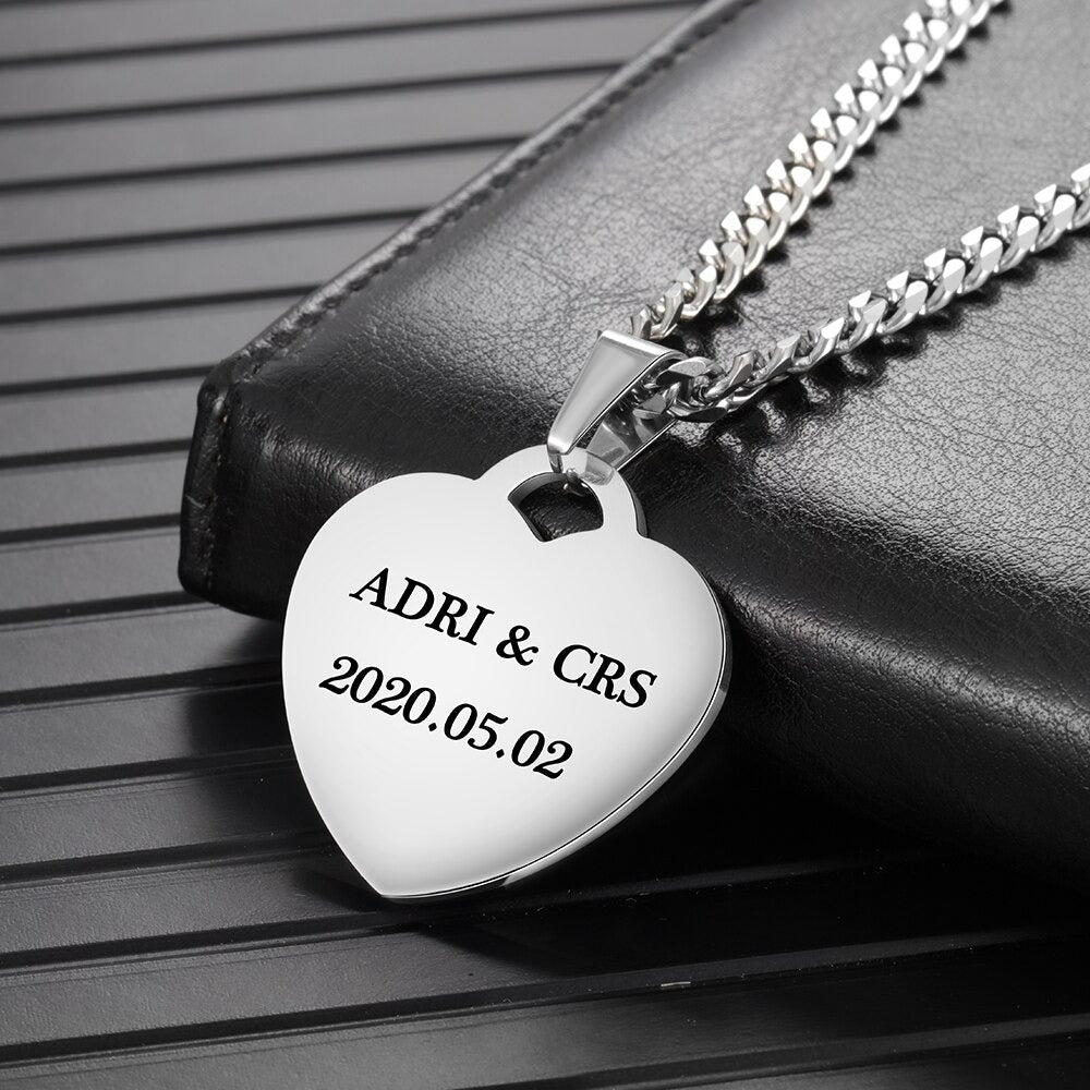 Customized 1 Photo 2 Names 1 Date Necklace for Couples-Florence Scovel