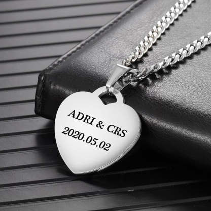 Customized 1 Photo 2 Names 1 Date Necklace for Couples-Florence Scovel