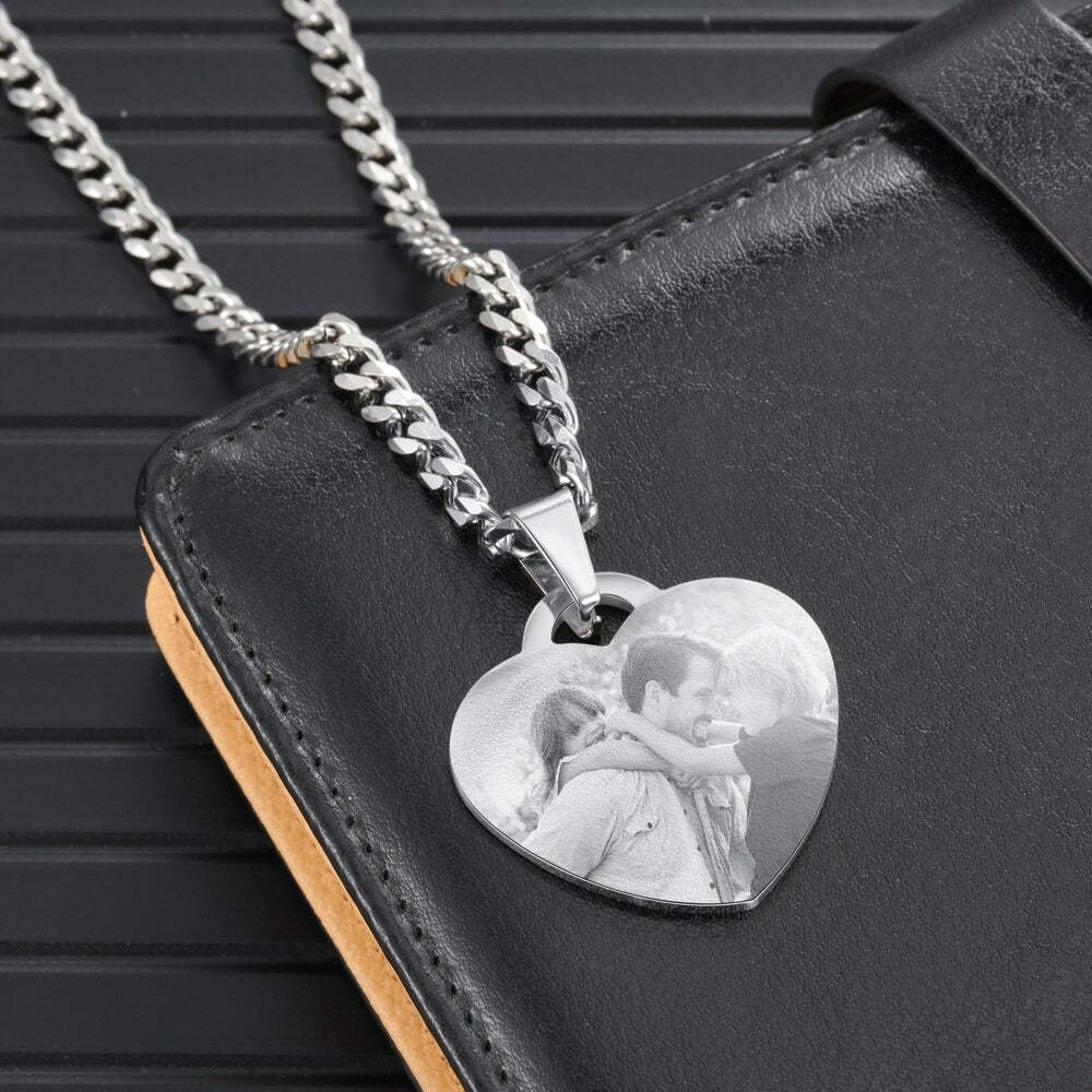Customized 1 Photo 2 Names 1 Date Necklace for Couples-Florence Scovel