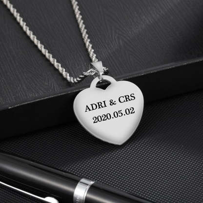 Customized 1 Photo 2 Names 1 Date Necklace for Couples-Florence Scovel