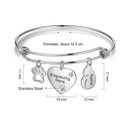 Personalized 1 Name & 1 Engraving Bracelet For Women-Florence Scovel