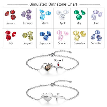Personalized Engrave Name & Photo Cross Bracelet-Florence Scovel