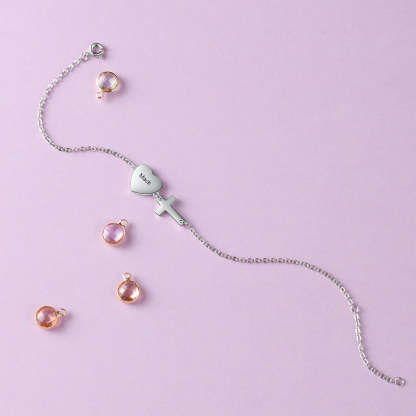 Personalized Engrave Name & Photo Cross Bracelet-Florence Scovel