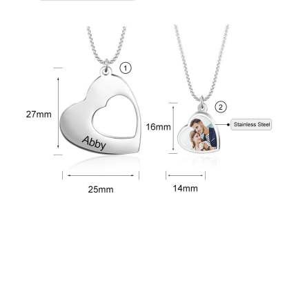 Stainless Steel Custom Photo Couple Necklace-Florence Scovel