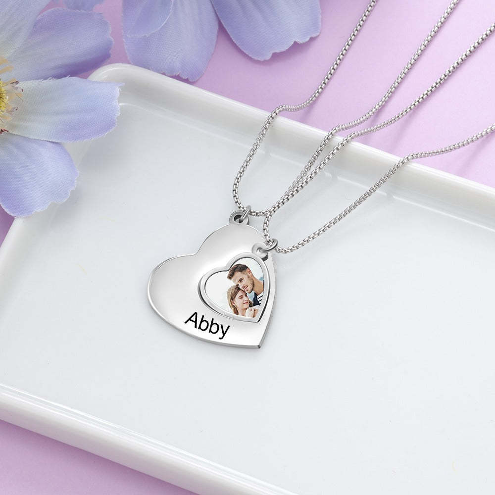 Stainless Steel Custom Photo Couple Necklace-Florence Scovel