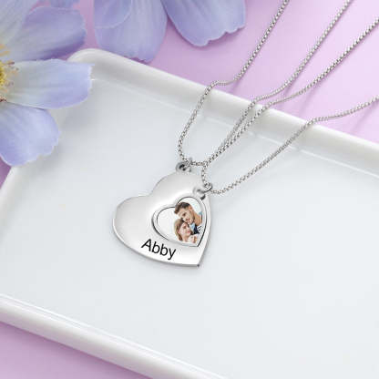 Stainless Steel Custom Photo Couple Necklace-Florence Scovel