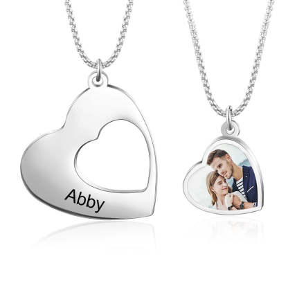 Stainless Steel Custom Photo Couple Necklace-Florence Scovel