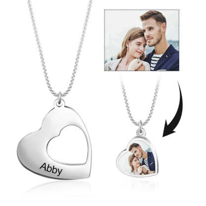 Stainless Steel Custom Photo Couple Necklace-Florence Scovel