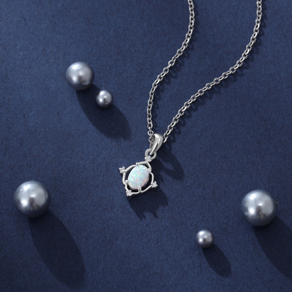 Luxury White Fire Opal Necklaces for Women-Florence Scovel