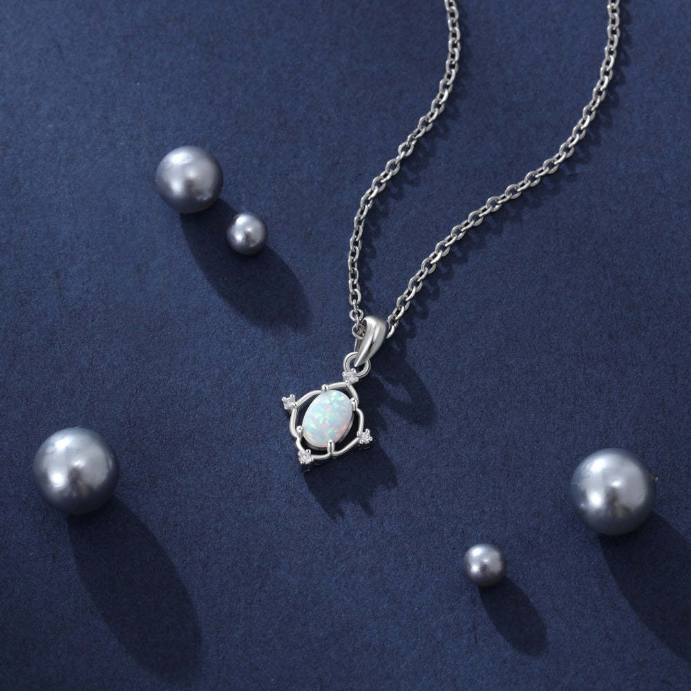 Luxury White Fire Opal Necklaces for Women-Florence Scovel