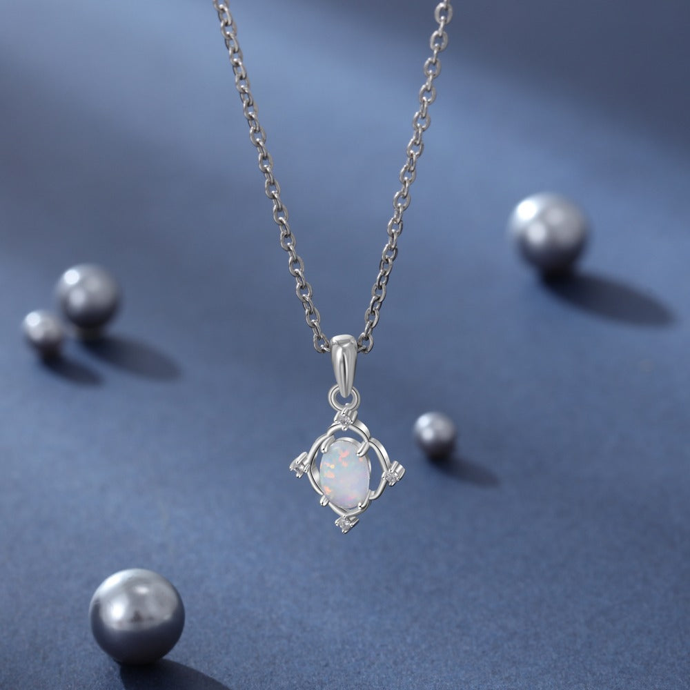 Luxury White Fire Opal Necklaces for Women-Florence Scovel