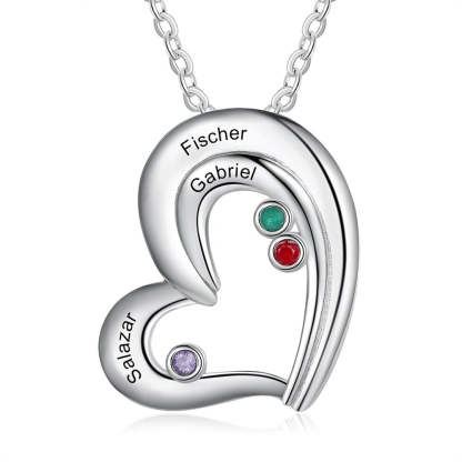 Personalized Heart-Shaped 3 Names Necklaces-Florence Scovel