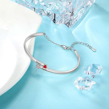 Name Engraved 2 Birthstones Bracelet-Florence Scovel